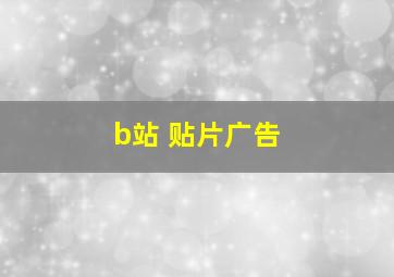 b站 贴片广告